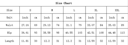 High-Waisted Denim Overall Shorts for Women size chart