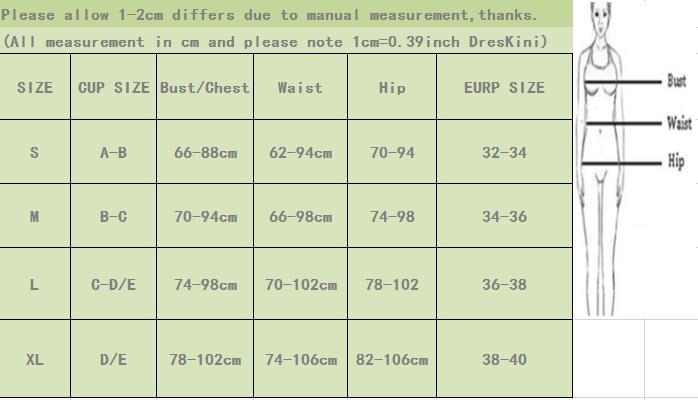 Glamorous Getaway One-Piece Swimsuit size chart