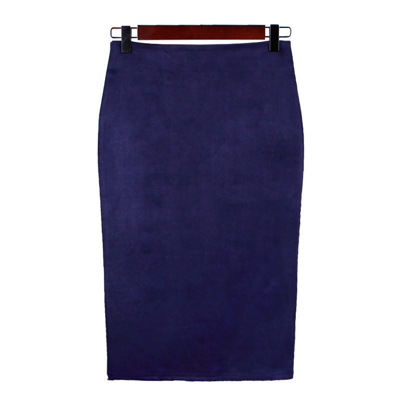 Faux Suede Pencil Skirt