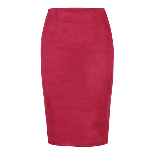 Faux Suede Pencil Skirt