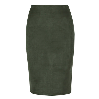 Faux Suede Pencil Skirt