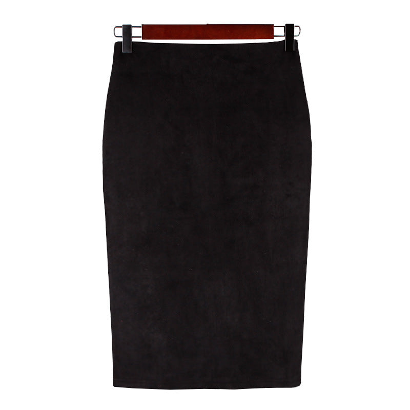 Faux Suede Pencil Skirt