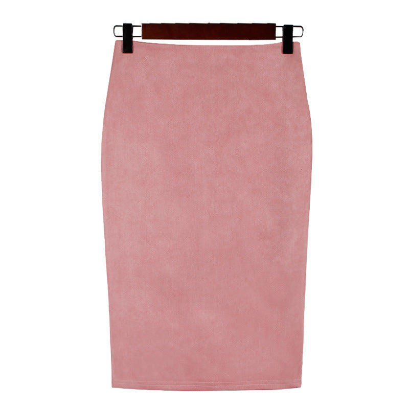 Faux Suede Pencil Skirt