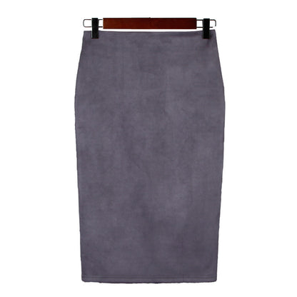 Faux Suede Pencil Skirt