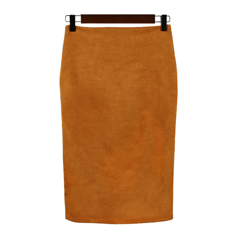 Faux Suede Pencil Skirt