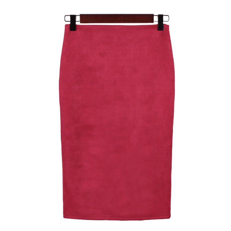 Faux Suede Pencil Skirt