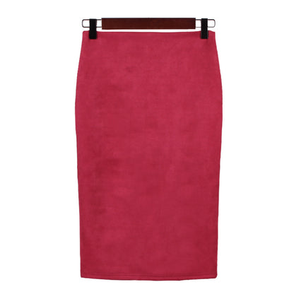 Faux Suede Pencil Skirt