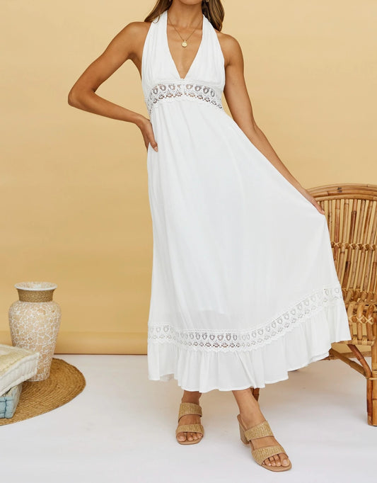 Lace Halter Maxi Dress