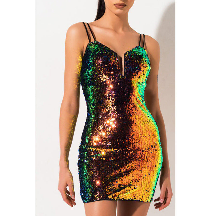 Gradient Sequin Cocktail Dress