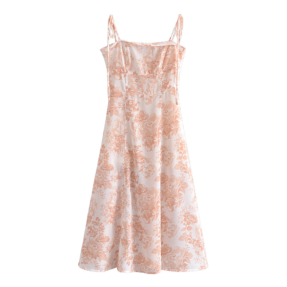 Floral A- line Midi Dress