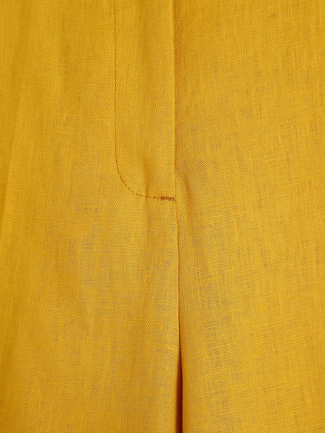 Yellow Straight Leg Linen Pants