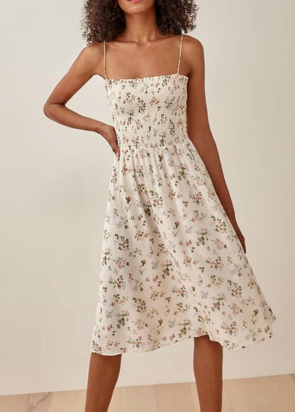 Spaghetti Strap Smocked Floral Sundress