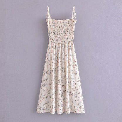 Spaghetti Strap Smocked Floral Sundress