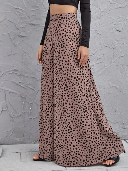 Polka Dot Wide-Leg Pants