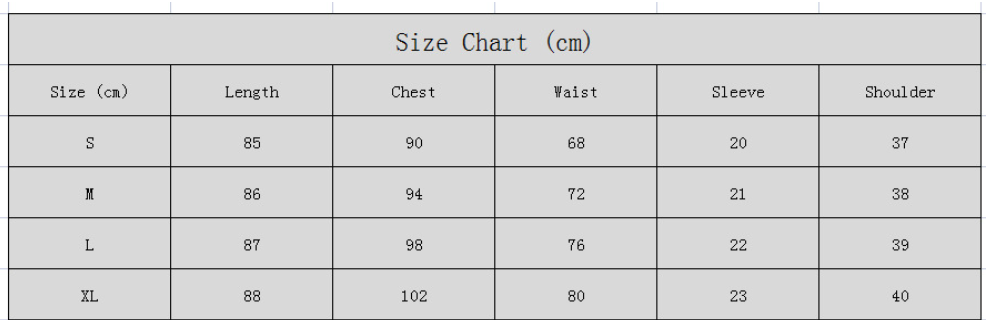 Elegant Explorer Wrap Dress size chart