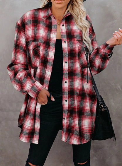 Plaid Mid-Length Shirt