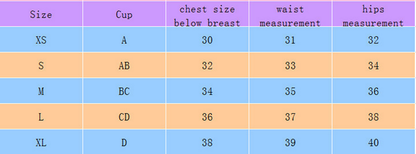 Traveler's Delight Bikini Set size chart