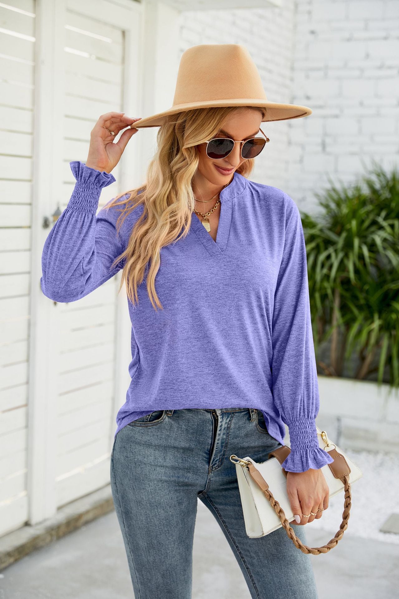 Ruffle Sleeve Loose T-shirt