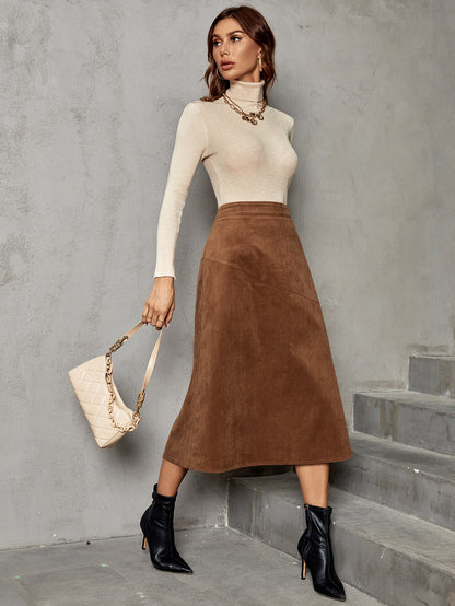 High Waist A-Line Skirt