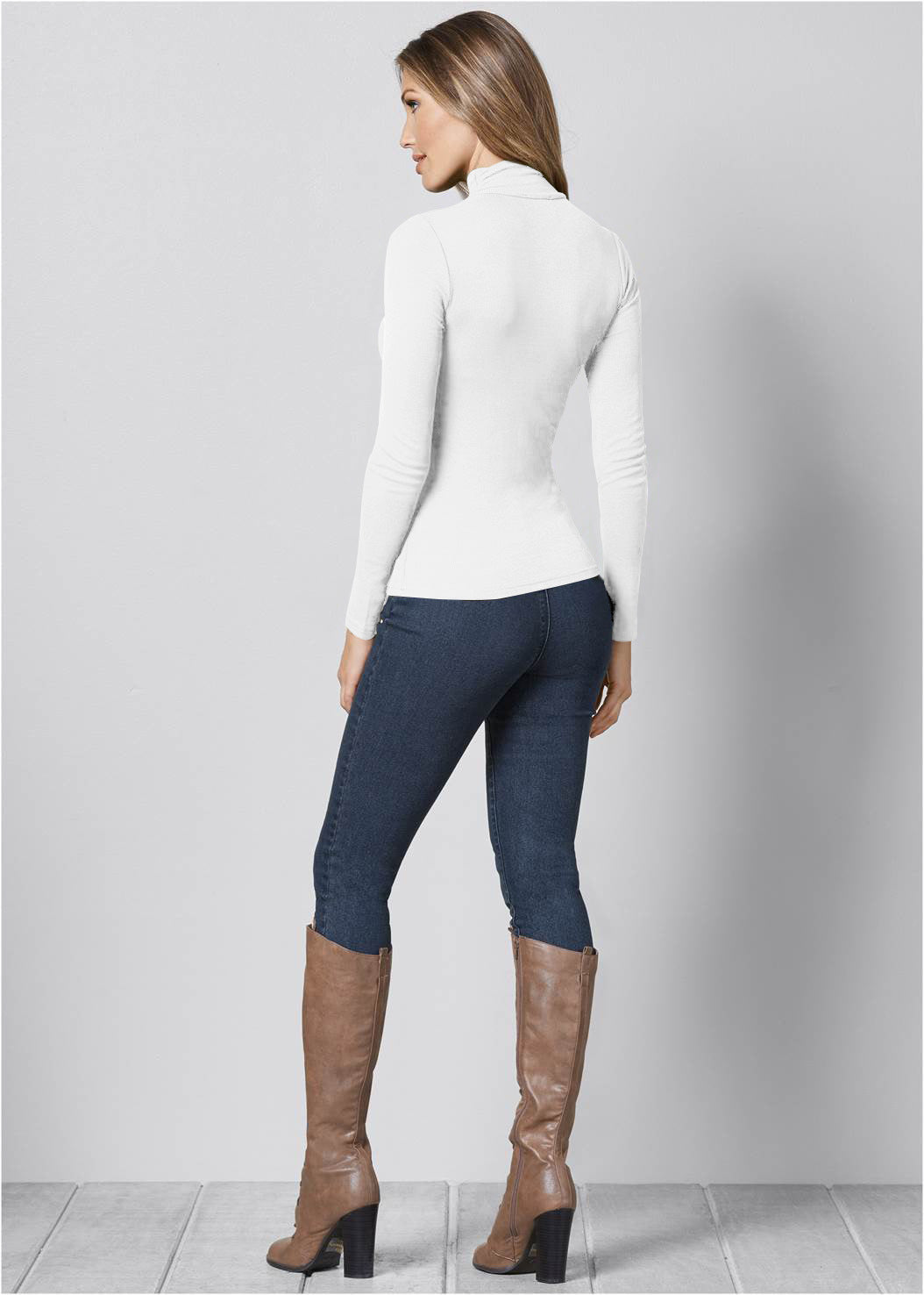 Cutout Turtleneck Long Sleeve Shirt