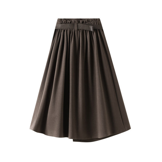 High Waist A- line Midi Skirt