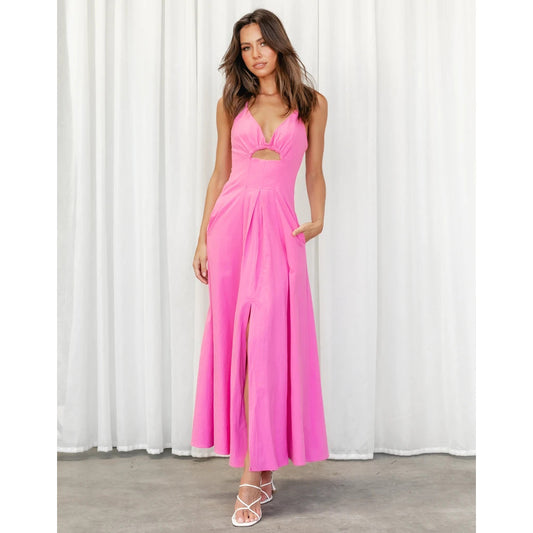 Sleeveless V-Neck Cutout Sundress