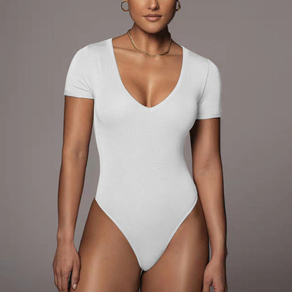 Short Sleeve V-Neck Bodysuit