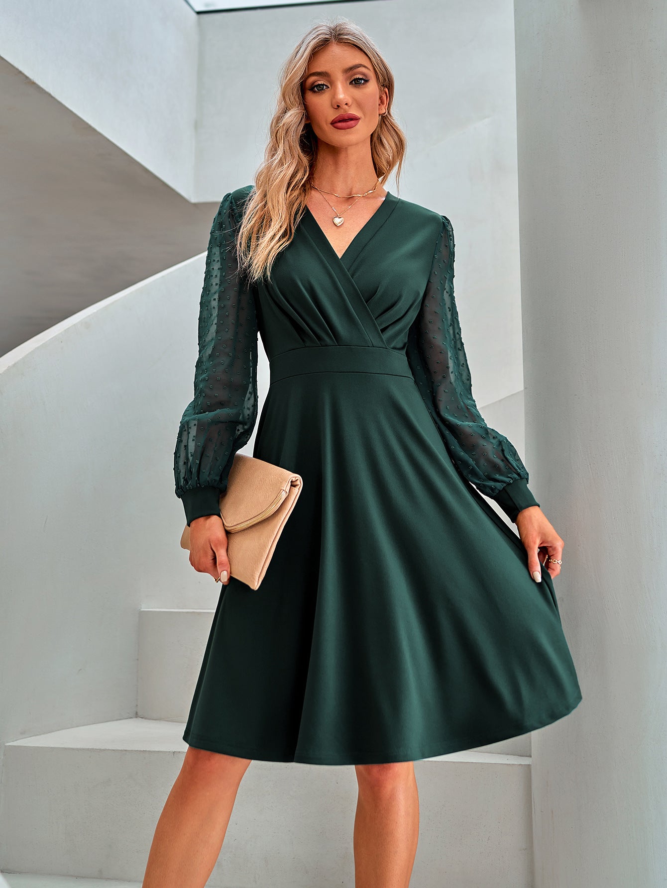 Long Sleeve Wrap Top Dress