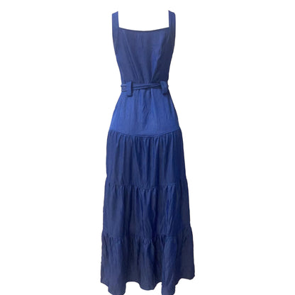 Denim Wide Hem Maxi Dress