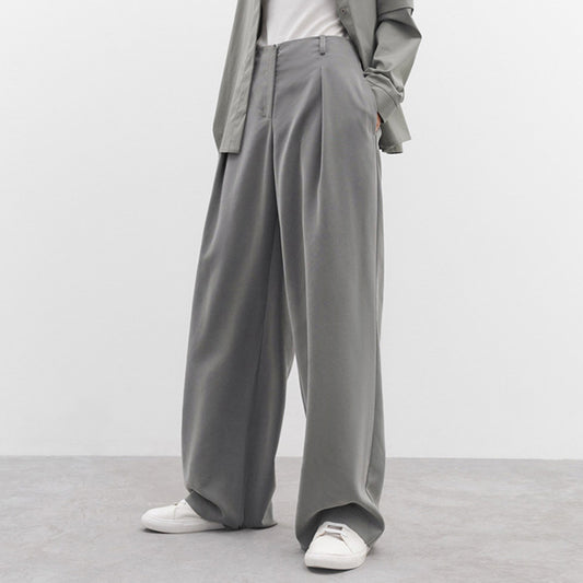 High Waist Pleated Drape Pants