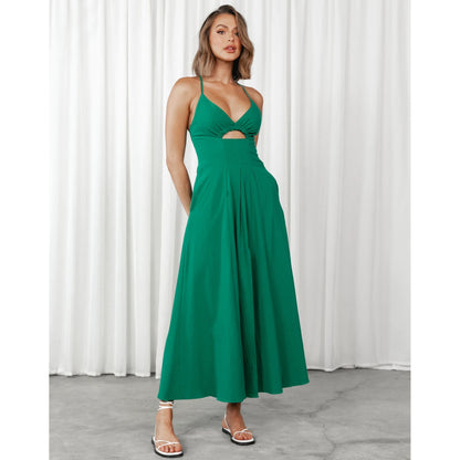 Sleeveless V-Neck Cutout Sundress