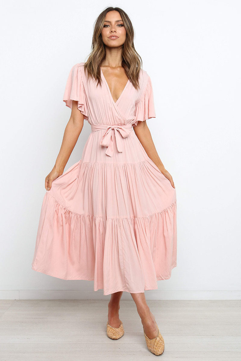 Short Sleeve Tiered Dress