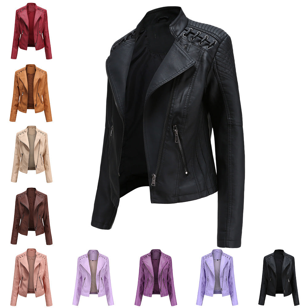 Slim Cut Faux Leather Jacket