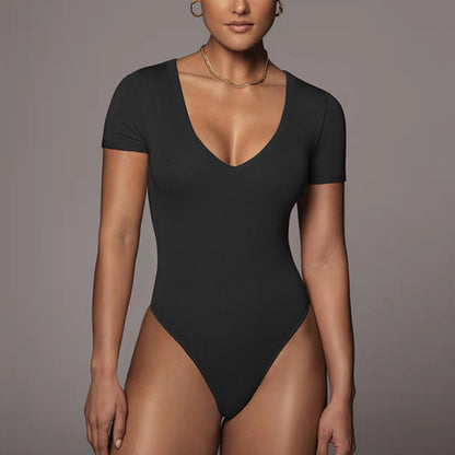 Short Sleeve V-Neck Bodysuit