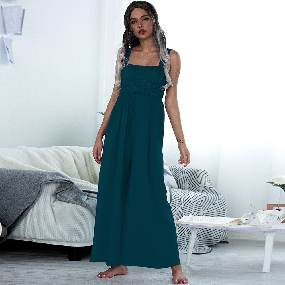 Smocking Wide Leg Jumpsuit