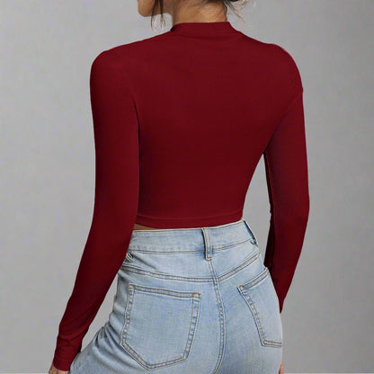 Cutout Long Sleeve Crop Top