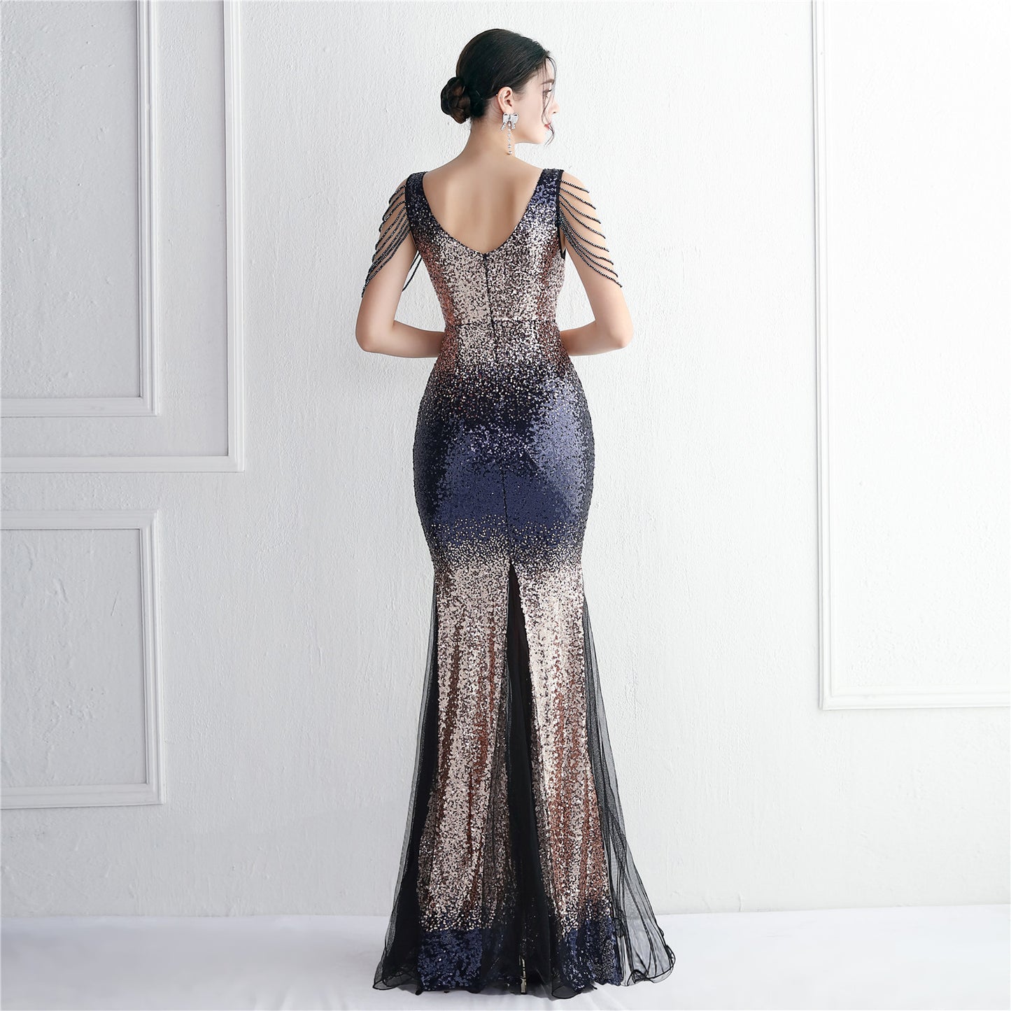 Gradient Sequin Gown