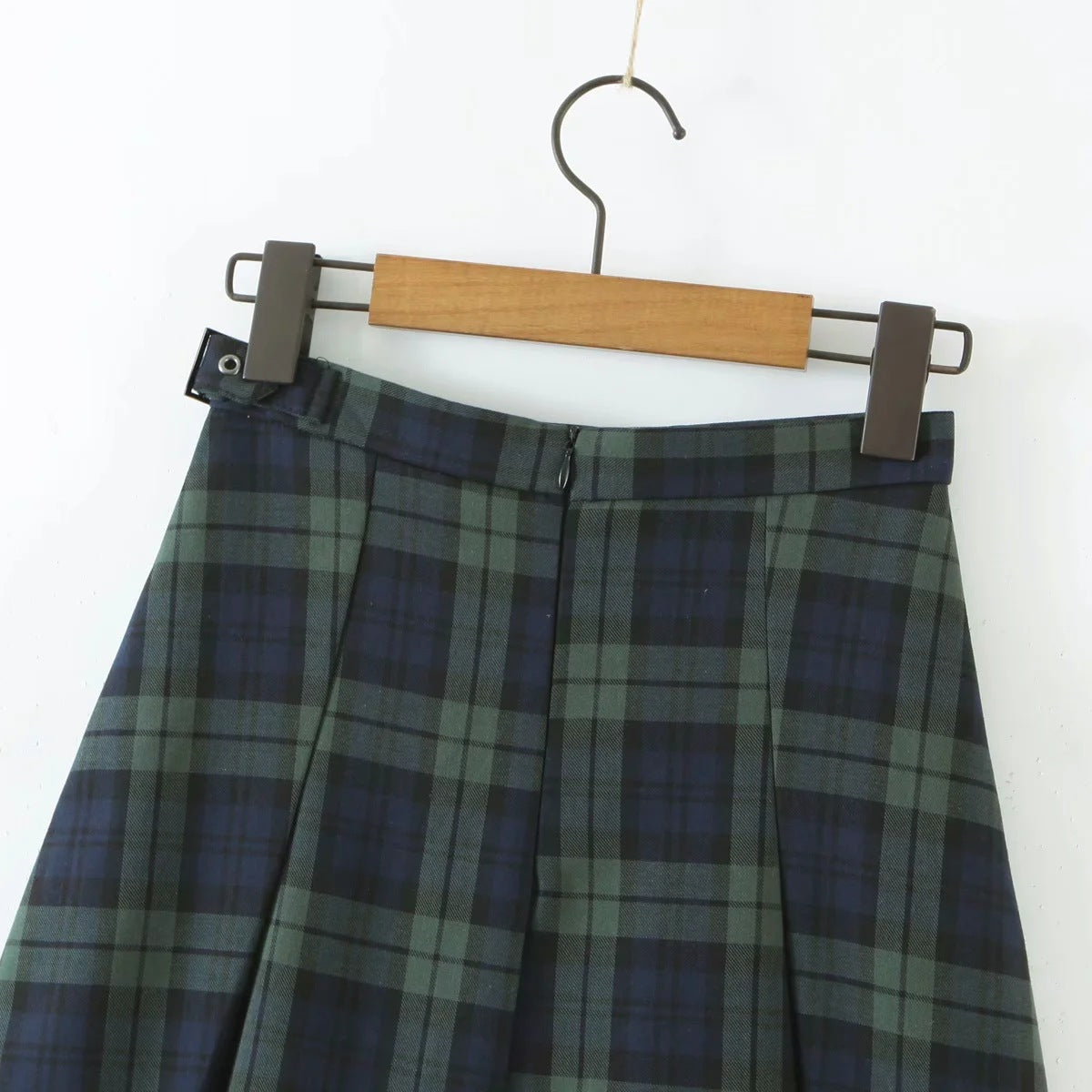 Pleated Plaid Skirt