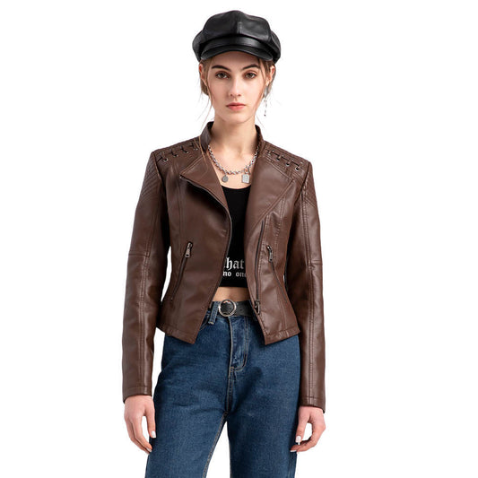 Slim Cut Faux Leather Jacket