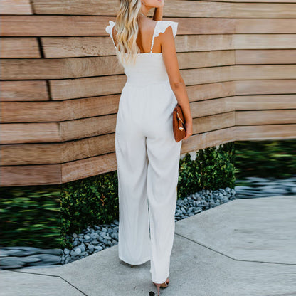 Ruffled sleeve Jumpsuit with Pockets