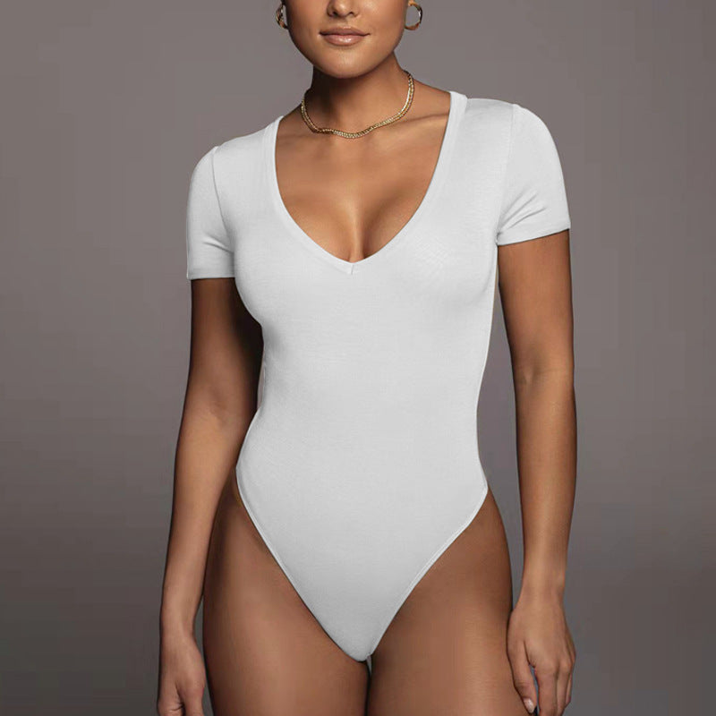 Short Sleeve V-Neck Bodysuit