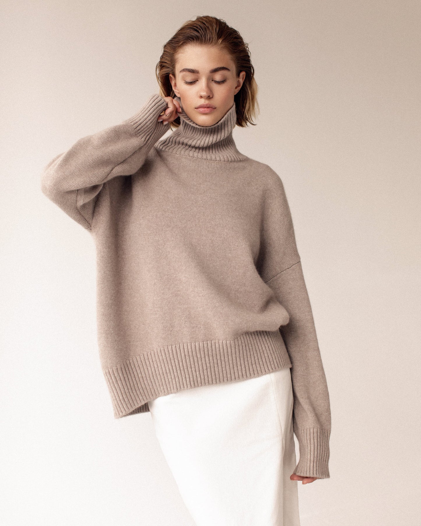 High Collar Loose Knit Sweater