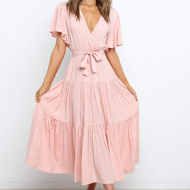 Short Sleeve Tiered Dress