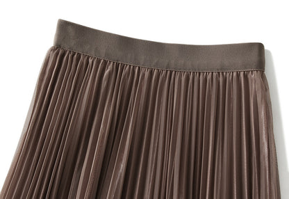 Pleated Elastic Waist Tulle Skirt