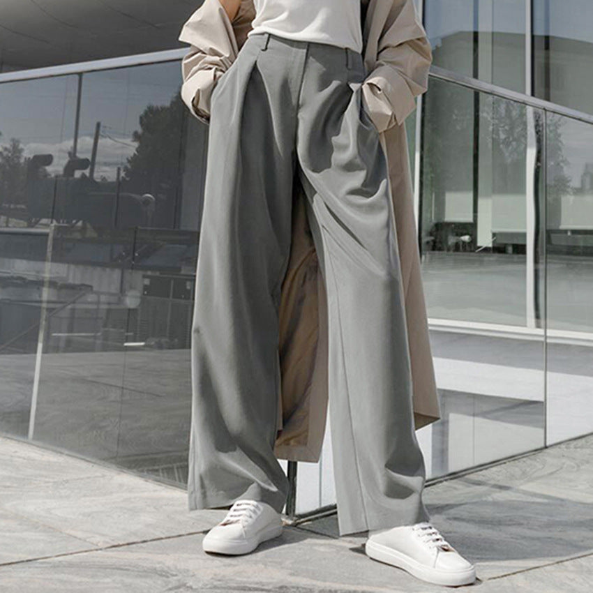 High Waist Pleated Drape Pants