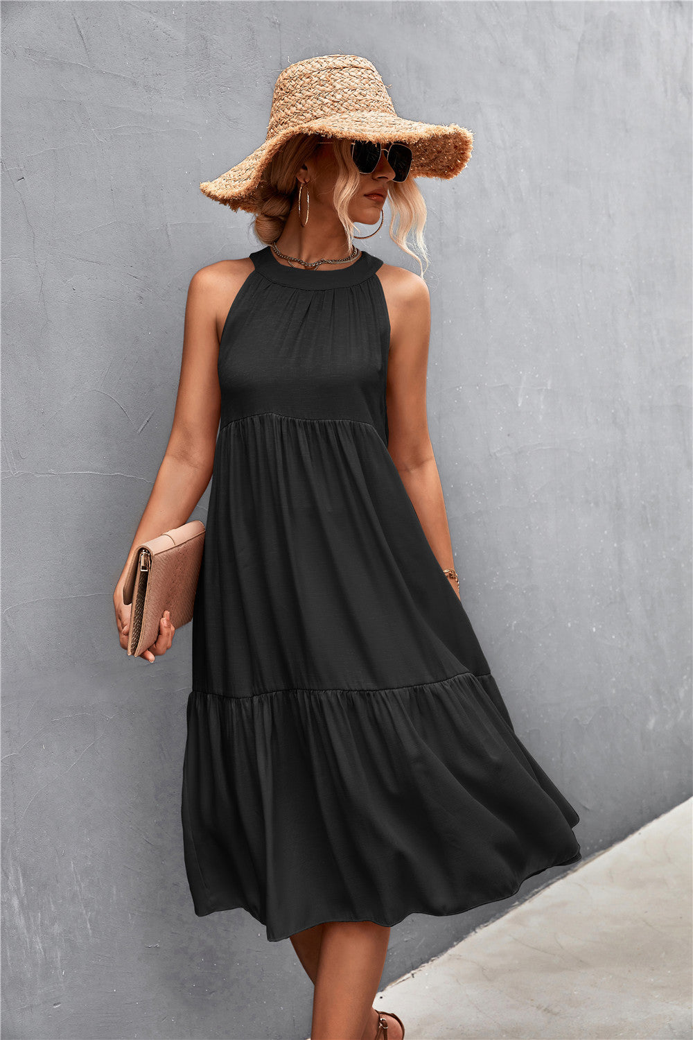 Halter Tiered Dress