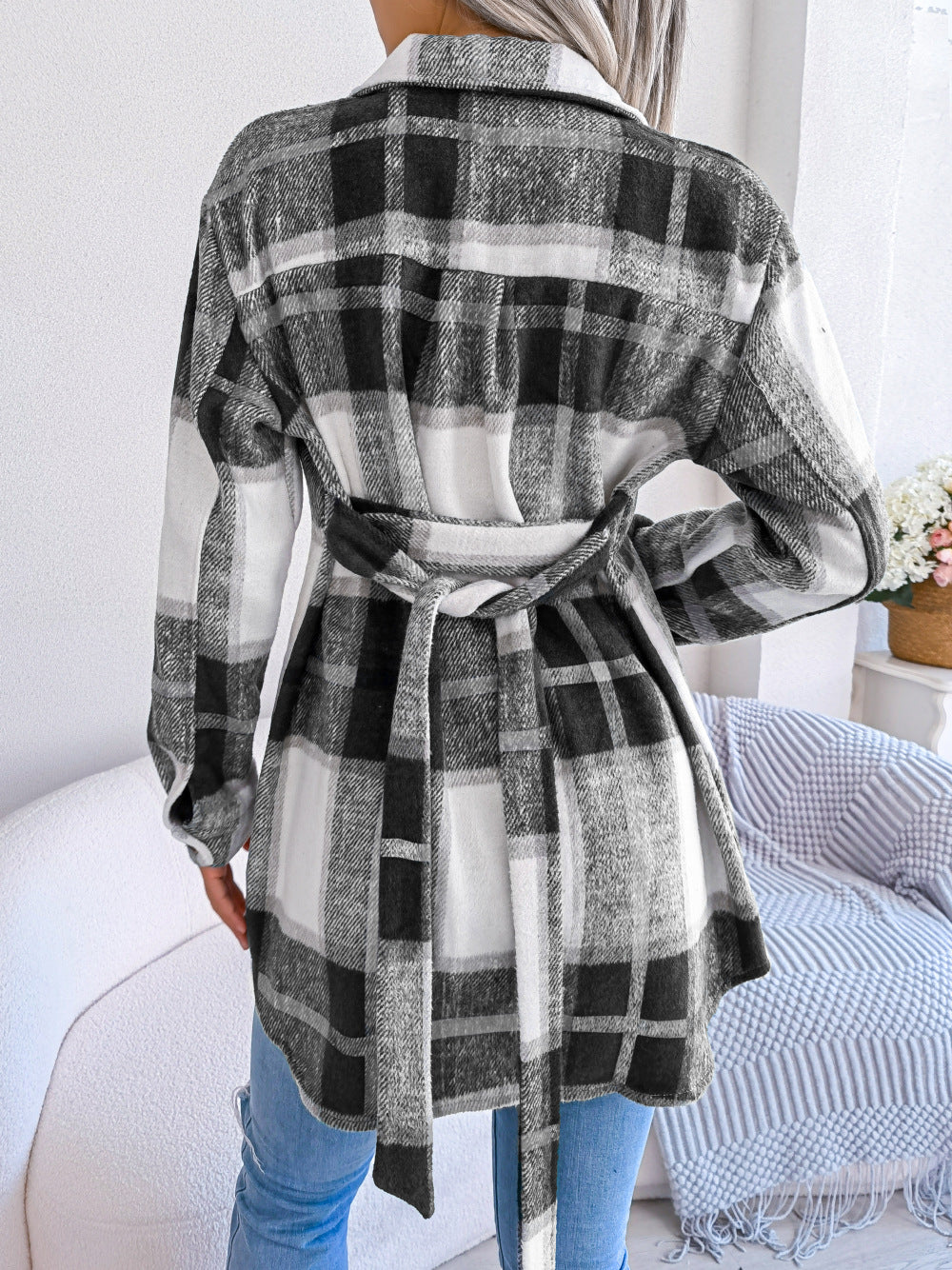 Plaid Belted Shacket