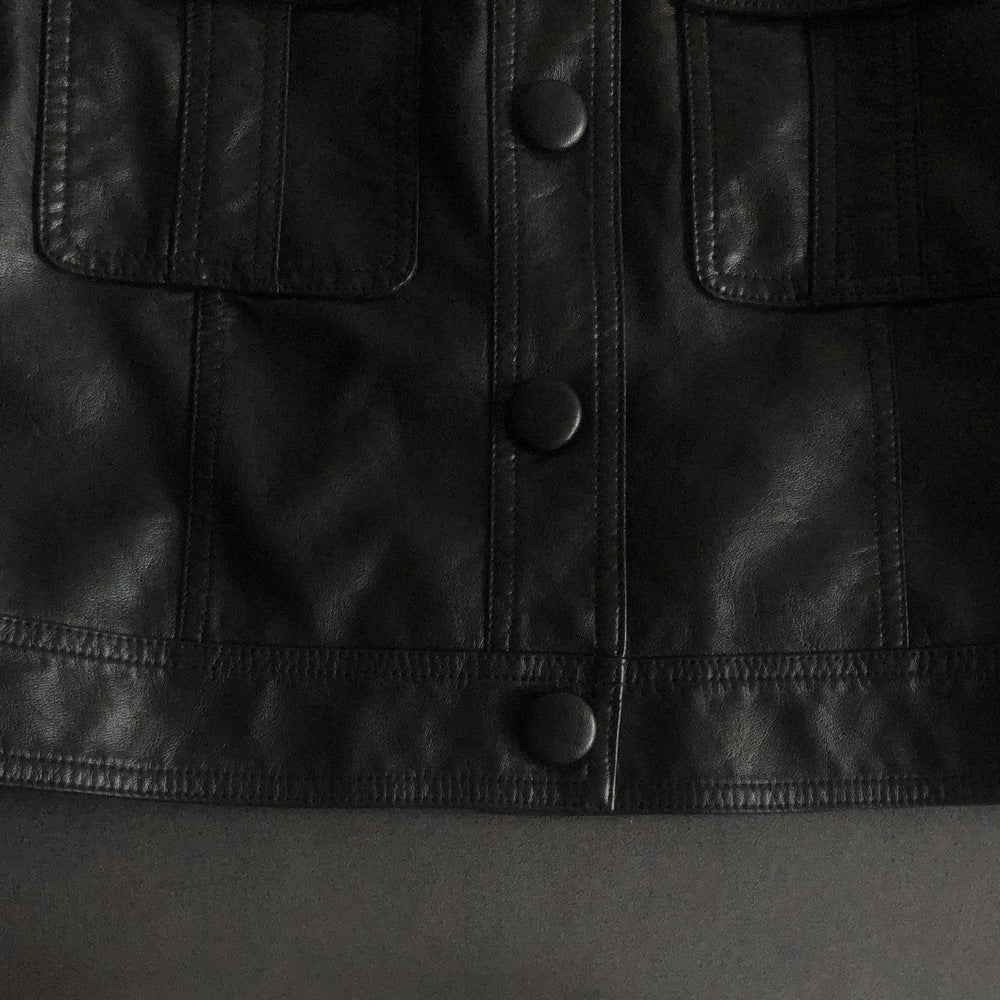 Short Faux Leather Jacket