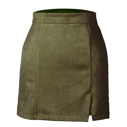 Faux Suede Mini Skirt