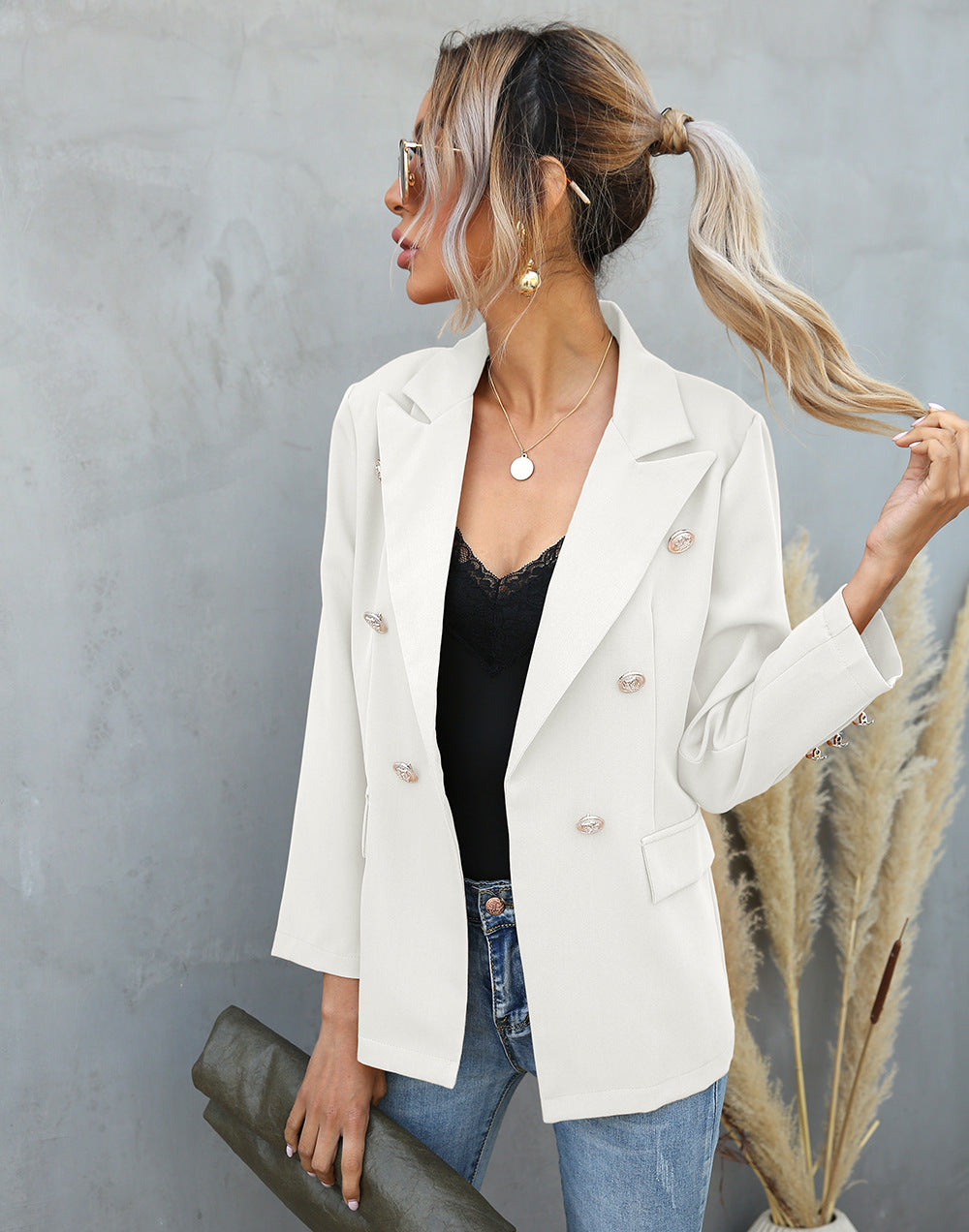 Collared Button Blazer